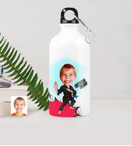 BK Gift Kişiye Özel Çocuk Karateci Karikatürlü Metal Suluk 500 Ml