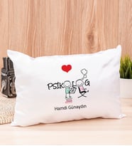 Psikolog Dikdörtgen Saten Yastık (Beyaz)