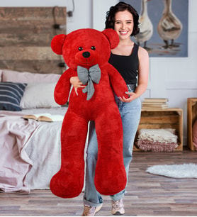 ÖZGÜNER OYUNCAK 140  cm Papyonlu  Ayıcık (%100 Yerli) (Kırmızı)