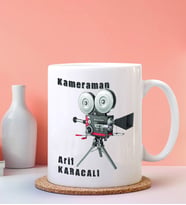 Kişiye Özel Kameraman 2 Tasarımlı Beyaz Kupa