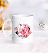 BK Gift Kişiye Özel Sevgililer Günü Kupa ve Çift İsimli Papatya Kolye-7 (Model 1)