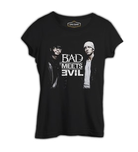 Bad Meets Evil Siyah Kadın Tshirt