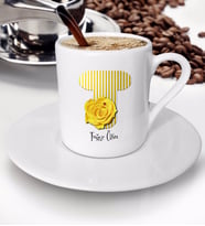 BK Gift Kişiye Özel Harf Tasarımlı Türk Kahvesi Fincanı - 12 (Beyaz)