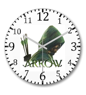 Green Arrow Duvar Saati Bombeli Gercek Cam
