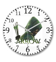 Green Arrow Duvar Saati Bombeli Gercek Cam