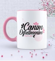 BK Gift Kişiye Özel Canım Öğretmenim Pembe Kupa Bardak  3