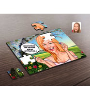BK Gift Kişiye Özel Kadın Kolay Yetişmiyor Karikatürlü Ahşap Puzzle-7