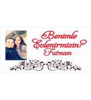 New Jargon - Fotoğraflı Desenli Güzel Kaliteli Benimle Evlenir Misin Branda Afisi 100x50cm