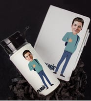 Kişiye Özel Karikatürize Defter Kalem Ve Matara Hediye Seti 94232