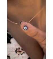 925 Ayar Rose Altın Kaplama Gümüş Nazar Kolye