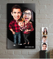 BK Gift Kişiye Özel Aile Karikatür Ahşap Tablo  2