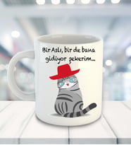Kişiye Özel Meow Bir De Bana Gidiyor Şekerim Temalı Kupa Bardak 81534