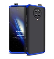 Microsonic Xiaomi Redmi K30 Pro Kılıf Double Dip 360 Protective Siyah Mavi