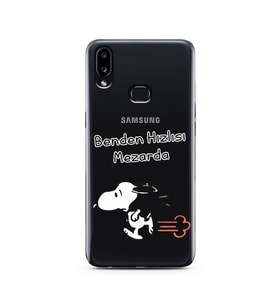 Snoopy Tasarımlı Süper Şeffaf Silikon Telefon Kılıfı Samsung A10s