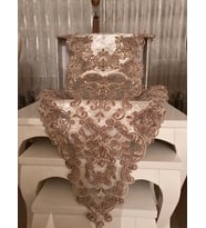 Salon takımı 5 parça kadife (Kahverengi)