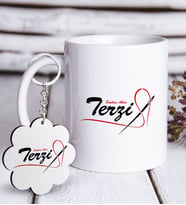 BK Gift Kişiye Özel Mesleki Terzi Beyaz Kupa ve Anahtarlık Hediye Seti-1 (Model 1)