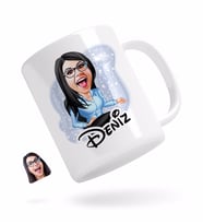 BK Gift Kişiye Özel Kadın Patron Karikatürlü Beyaz Kupa Bardak-5
