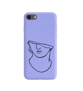Iphone 7 Çizgi Tasarımlı Mor Lansman Telefon Kılıfı