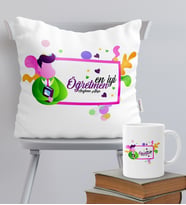 BK Gift Kişiye Özel En İyi Öğretmen Temalı Yastık Kupa Seti - 1
