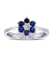 Lova Pırlantalı Safir Papatya Yüzük - 1020247