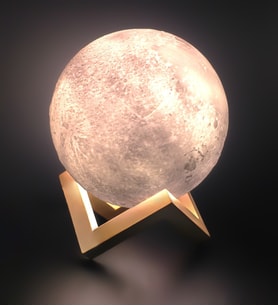 3D Ay Gece Lambası Standlı 12Cm Moonlight