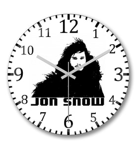Jon Snow Duvar Saati Bombeli Gercek Cam