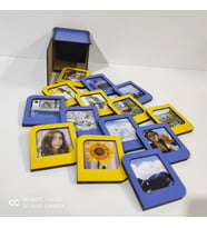 Kişiye Özel Polaroid Resim Çerçevesi Fener Bahçeli Mavi Kutulu