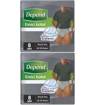 Depend Emici Külot Hasta Bezi Büyük Erkek 16 Adet (2Pk*8)