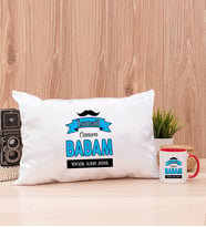 Canım Babam Dikdörtgen Yastık ve Kırmızı Kupa Bardak