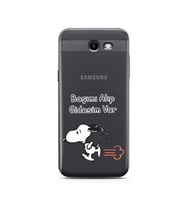 Snoopy Tasarımlı Süper Şeffaf Silikon Telefon Kılıfı Samsung J3 Prime