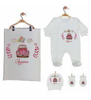 Pia Baby GL 2010 İsme Özel Arabalı Battaniye Tulum Set