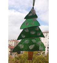 Markakanvas Çam ağacı, Yılbaşı cam vitray 24x15cm