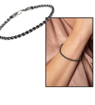 El İşçiliği Örgü Tasarım Oval Form 1000 Ayar Gümüş Kazaz Unisex Bileklik
