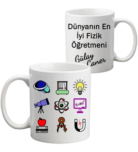 Öğretmenler Günü Hediyesi - Fizik Öğretmeni İsimli Kupa Bardak