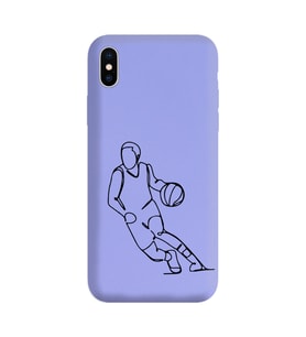 Iphone Xs Max Çizgi Tasarımlı Mor Lansman Telefon Kılıfı