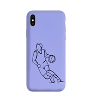 Iphone Xs Max Çizgi Tasarımlı Mor Lansman Telefon Kılıfı