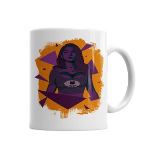 Purple Girl Kupa Bardak Porselen