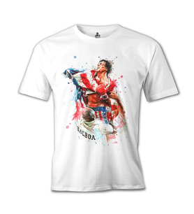 Rocky Balboa - Bayrak Beyaz Erkek Tshirt