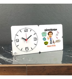 Diyetisyem Ahşap Masa Saati