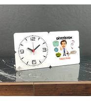 Diyetisyem Ahşap Masa Saati