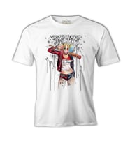 Suicide Squad - Harley Quinn Daddy's Monster Beyaz Erkek Tshirt