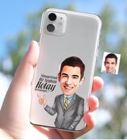 BK Gift Kişiye Özel Erkek Kolay Yetişmiyor Karikatürlü iPhone 11 İnce Şeffaf Silikon Telefon Kapağı-2 (Beyaz)