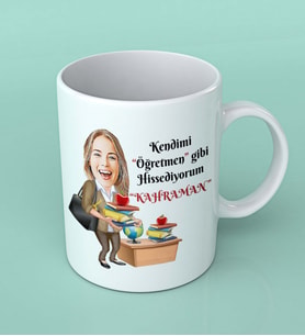 Kişiye Özel Öğretmen Temalı Karikatür Kupa Bardak