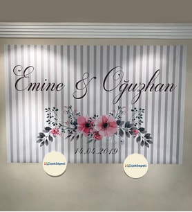 100x70cm Söz, Nişan, Kına Gecesi, Düğün İçin Kişiye Özel Branda Afiş Arka Fon