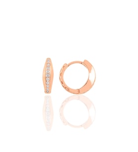 Söğütlü Silver Gümüş rose modern tasarımlı halka küpe