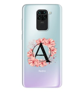 Pembe Çiçekli Harf Tasarım Süper Şeffaf Silikon Telefon Kılıfı Xiomai Redmi Note