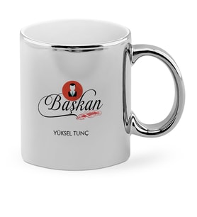 BK Gift Kişiye Özel Mesleki Başkan Krom Kupa Bardak  2