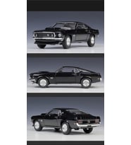 Voiture Miniature 1:24 Ford Mustang Boss 429 1969 Noire - Neuf