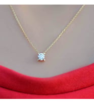 14k Sarı Altın Tektaş Kolye