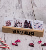 Ailelere Özel Dört Fotoğraflı Ahşap Stand